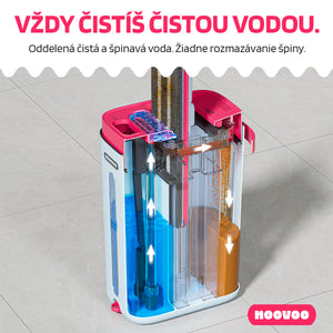 Dvokomorni plosnati mop - samočisteći