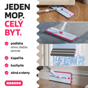 Dvokomorni plosnati mop - samočisteći